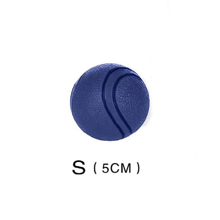 Rubber Dog Ball, Indestructible & Bite-Resistant, Chew Toy for Small to Extra-Large Dogs, Solid Red Blue S
