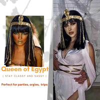 Queens of Egypt Black Wigs for Women With Snake Accessories Party Synthetic Halloween Costumes Cosplay Wigs Manufacturer