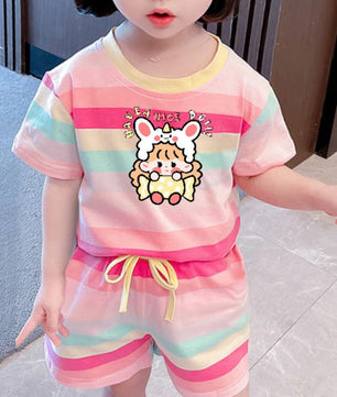 Lusy Store LLC Hello Kitty Clothing Sets for Kids Baby Girls Outfits Short Sleeve T Shirt T shirt
