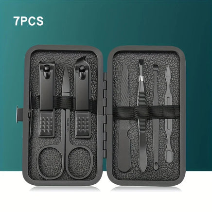 7/10/12/18/20/24PCS Set Professional Manicure Set Kits Stainless Steel Fingernail Toenail Clippers Set with Leather Portable Lusy Store