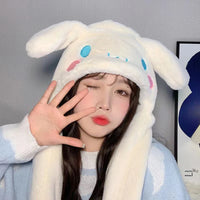 Kawaii Sanrio Ear Moving Hat: Cinnamoroll, My Melody & Kuromi Soft Plush Jumping Up Cap