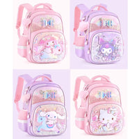 Sanrio Cute Kuromi Melody Cinnamoroll Large Capacity Backpack Boys Girls Cartoon Hello Kitty Kawaii Canvas Schoolbag 2024 Cute
