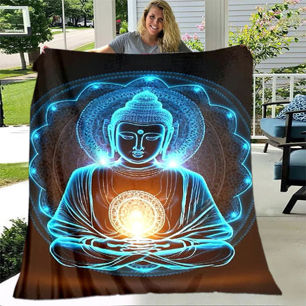 Buddha Sakyamuni Buddhism Faith Religion Soft Plush Blanket, Flannel Blanket Throw Blanket for Living Room Bedroom Bed Sofa Pray