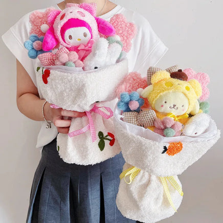 Lusy Store LLC My Melody Bouquet Kuromi Cinnamoroll Plush Doll Flower Kawaii Toys Gift Box Bouquet