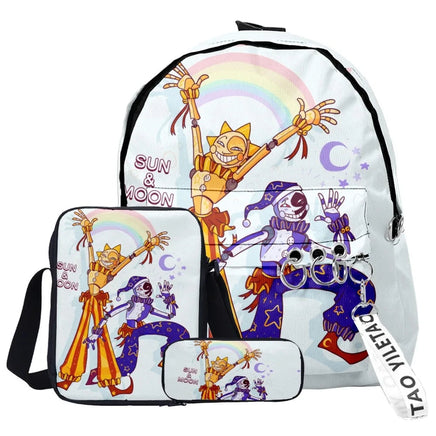 Trendy Popular Funny sundrop fnaf 3D Print 3pcs/Set pupil School Bags Laptop Daypack Backpack Inclined shoulder bag Pencil Case Lusy Store