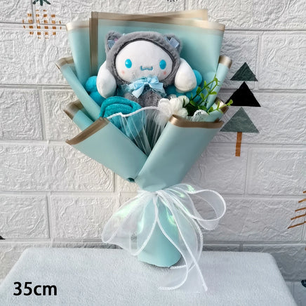 Kuromi My Melody Cinnamoroll Hello Kitty Plush Bouquet Woman Valentine's Day Girls Christmas Gifts Cartoon Bouquet-21