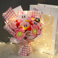 Pink Star Kirby Plush Bouquet Stuffed Plush Flower Bouquet Room Decor Girl Friend Birthday Gifts White