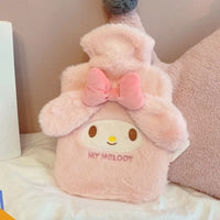 Lusy Store 500ml Sanrio Plush Hot Water Bag Kawaii Hello Kitty Kuromi Cinnamoroll Melody Reusable Heating Hot Water Bottle Christmas Gift 