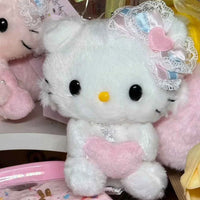 Kawaii Sanrios KT Cat & Charmmy Kitty Plush Keychain