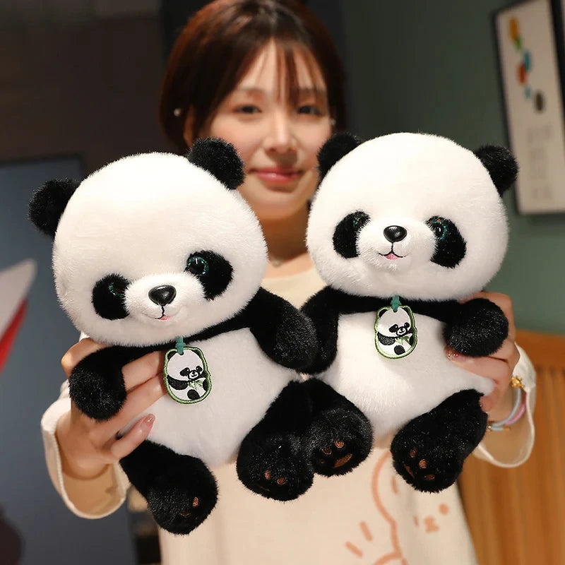 Lusy Store LLC Round Fat Panda Plush Toy Cute Stuffed Animal Giant Pandas Plush Soft Kids Toys Gift Plush
