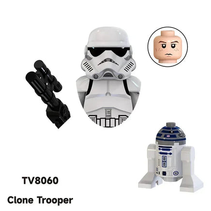 Star Wars Mandalorian Mini Robot Figure Toy - Han Solo, C-3PO, Leia, Darth Vader, Boba Fett Blocks TV8060