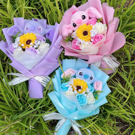 Lusy Store LLC Stitch Plush Bouquet Stuffed Super Soft Kids Doll Christmas Birthday Valentine Graduation Gifts Bouquet
