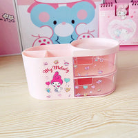 Sanrio Desktop Transparent Drawer Pen Holder Cute Kuromi Cinnamoroll Students Creative Cartoon Pen Holder Stationery Storage Box A