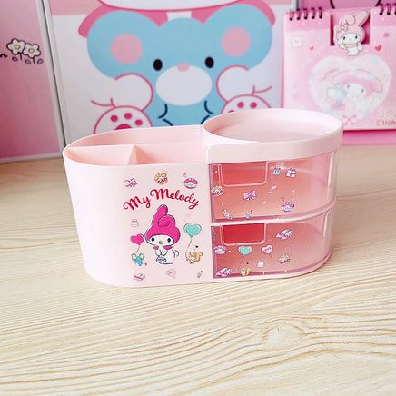 Sanrio Desktop Transparent Drawer Pen Holder Cute Kuromi Cinnamoroll Students Creative Cartoon Pen Holder Stationery Storage Box A