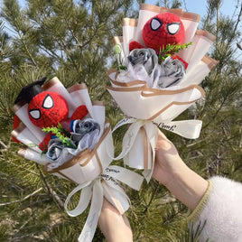 Lusy Store LLC Spider-Man Hulk Superman Captain America Plush Dolls Handmade Bouquets Gifts Bouquet