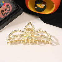 1Pcs Halloween Black Spider Hair Claw Clips with Pearl Charm Design,Metal Gothic Punk Hair Clips Strong Hold Hair Accessories Style D