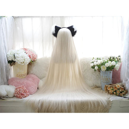 OLACARE Synthetic Super Long Curly Lolita Wig With Bangs 120cm Blonde White Pink Cute Fake Hair Women Halloween Cosplay Wigs P4 30