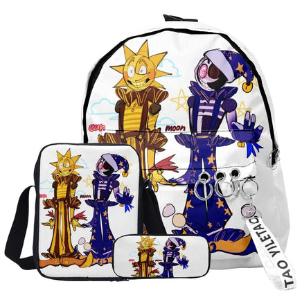 Trendy Popular Funny sundrop fnaf 3D Print 3pcs/Set pupil School Bags Laptop Daypack Backpack Inclined shoulder bag Pencil Case Lusy Store