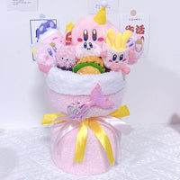 Pink Star Kirby Plush Bouquet Stuffed Plush Flower Bouquet Room Decor Girl Friend Birthday Gifts 42x26cm