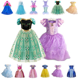 Lusy Store LLC Girls Princess Dress Kids Cinderella Snow White Aurora Sofia Rapunzel Cinderella Halloween Costume costume