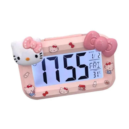 Hello Kitty Luminous Alarm Clock - Cute Sanrio Desk Decoration