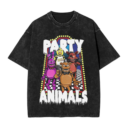 Men Y2K Basic Cotton T-Shirts Summer Bonnie Funny FNAF At Freddys Round Neck Fashion Tee Shirt Custom DIY Oversize Tops 3