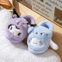 Hello Kitty Cinnamoroll Kuromi Plush Slippers - Winter Kawaii Home Shoes
