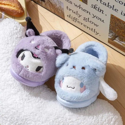 Hello Kitty Cinnamoroll Kuromi Plush Slippers - Winter Kawaii Home Shoes