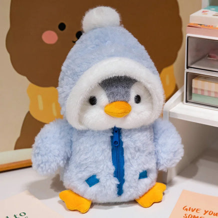 Cute Penguin Stuffed Animal – Soft Plush Toy with Clothes – 10in – Lusy Store Blue 10"