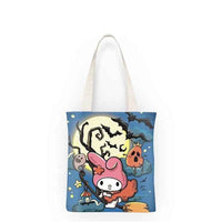Kawaii Sanrio Halloween Hello Kittys Shoulder Bags Cartoon Anime Kuromi Girl Canvas Shoulder Bag Shopping BagNo zipper B