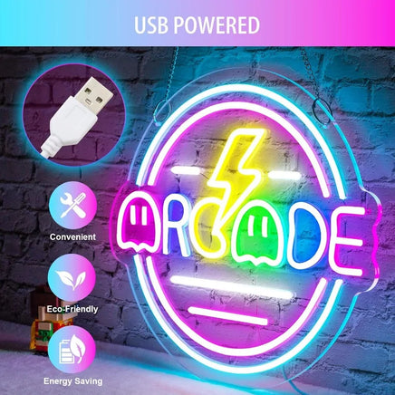 Lusy Store LLC LED Neon Game Sign Room Decor Wall Decor USB-powered for Boy Room Gift Neon Sign