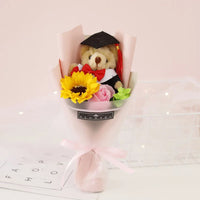 Bear Flower Bouquet Mini Graduation Bouquet Party Decor Gift