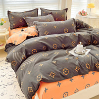 4 Pieces,100% Cotton Bedding Set,Four Piece Bed Sheet Comforter Comforter Set,Modern Fashion Couple Bed Comforter Set Lusy Store