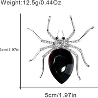 Halloween Spider Open Ring Exaggerate Big Spider Zirconia Crystal Statement Ring for Women Punk Gothic Jewelry Halloween Gift