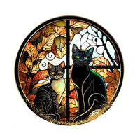 2025 Halloween PVC Glass Window Static Sticker Horror Castle Cat Decorative Sticker Halloween Glass Decals Home Party Decoration Style1-04