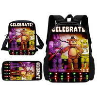 Cartoon Five Night At Freddy Child School Backpack With Shoulder Bag Pencil Bags School Bags for Boys Girls Best Gift XHOO4-TZ-145-A8