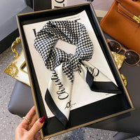 27.56" Paisley Print Small Square Scarf Simulated Silk Thin Neck Scarf Mature Style Sunscreen Headscarf For Women Lusy Store