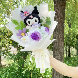 My Melody Kuromi Cinnamoroll Kt Cat Plush Doll Toy With Flowers Creative Handmade Bouquet Valentine Christmas Graduation Gifts 13