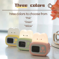 LED toaster alarm clock, creative cartoon nightlight with timing function, ins wind bedside decoration