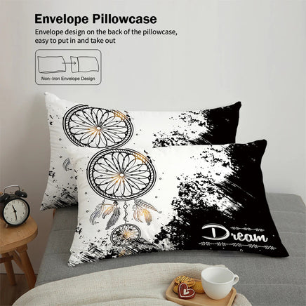 Black and White Dream Catcher Bedding Set 3-Piece - Lusy Store