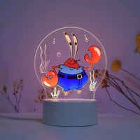 SpongeBob SquarePants Patrick Star Peripheral Cartoon Animation Creative Night Light 3D Children's Room Decorative Light
