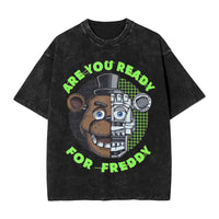 Men Y2K Basic Cotton T-Shirts Summer Bonnie Funny FNAF At Freddys Round Neck Fashion Tee Shirt Custom DIY Oversize Tops 4