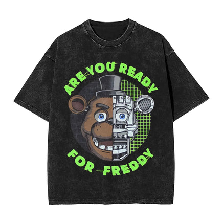 Men Y2K Basic Cotton T-Shirts Summer Bonnie Funny FNAF At Freddys Round Neck Fashion Tee Shirt Custom DIY Oversize Tops 4