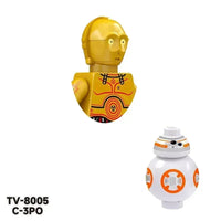 Star Wars Mandalorian Mini Robot Figure Toy - Han Solo, C-3PO, Leia, Darth Vader, Boba Fett Blocks TV8005