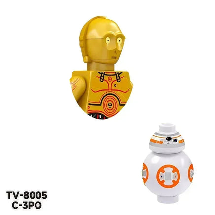Star Wars Mandalorian Mini Robot Figure Toy - Han Solo, C-3PO, Leia, Darth Vader, Boba Fett Blocks TV8005