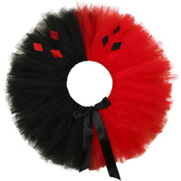 Black Red Clown Tutu Skirt Outfit for Girls Carnival Halloween Costumes for Kids Birthday Party Tutus Fluffly Princess Ball Gown