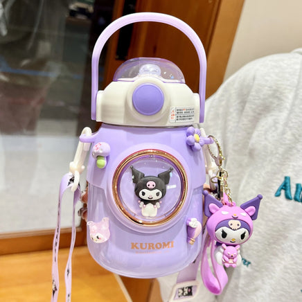 Sanrio Kuromi, Cinnamoroll 700ml Vacuum Thermos Cup - Kids School Straw Kettle AA 4Doll key ring 700ml