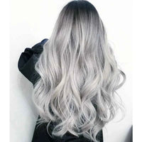 Long Black to Gray Cosplay Wigs Halloween Costumes Women White Long Wavy Womans Color Synthetic Hairs Natural Party Wigs