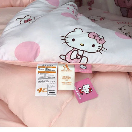 Sanrio Kawaii Hello Kitty Kuromi My melody Pochacco Cinnamoroll Cute Anime Quilt Kawaii Student Dormitory Quilt Set Holiday Gift Lusy Store