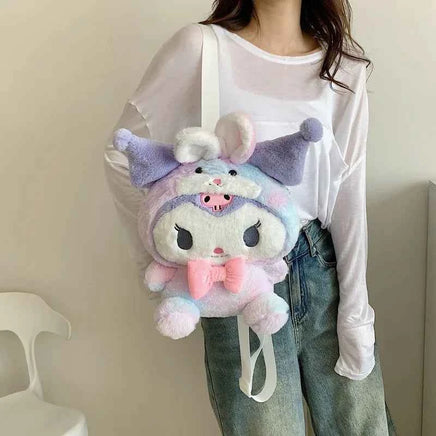 24 Styles Sanrio Plush Doll Kawaii Cinnamorol Plush Stuffed Backpack Girl's Cartoon Bag Gift Bag Girlfriend Child Birthday Gift 2 33X27X10cm